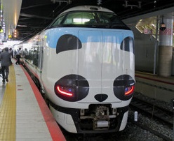 移動も楽しく！パンダ電車にのりました。